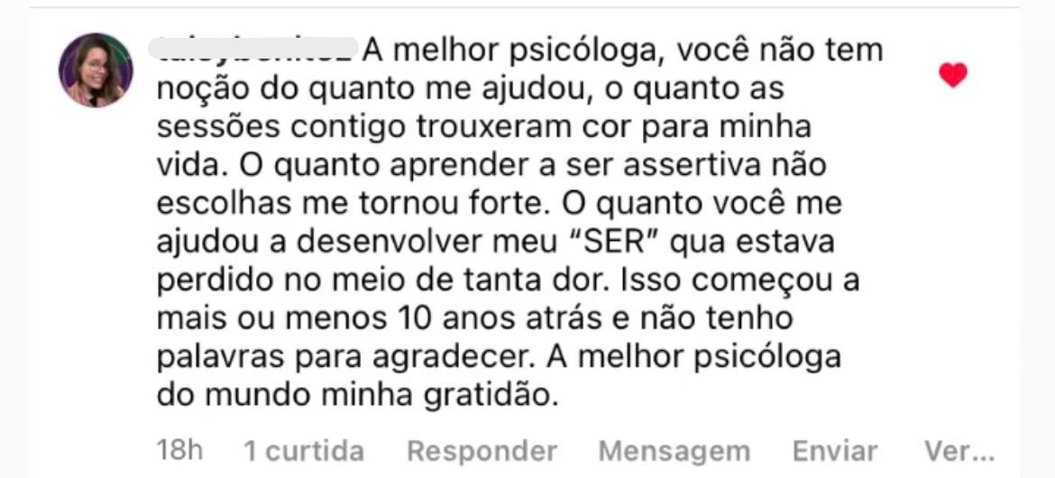 Depoimento de paciente 1